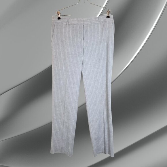 Ann Taylor Gray/White Pinstripe Dress Pants, Size 8 - Picture 1 of 4